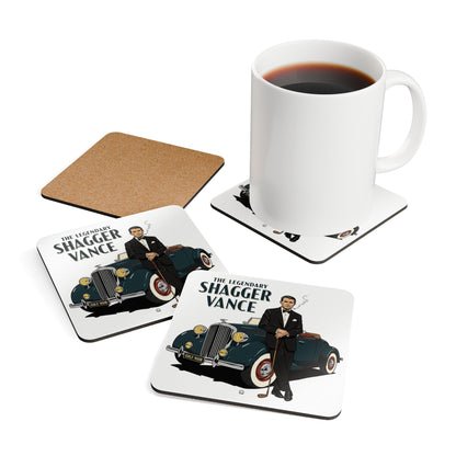 The Legendary Shagger Vance Golf Noir Cork Coaster Set