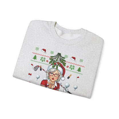 SANDRA CLAUS Ugly Christmas Sweatshirt — Always a Good Lie Under My Mistletoe