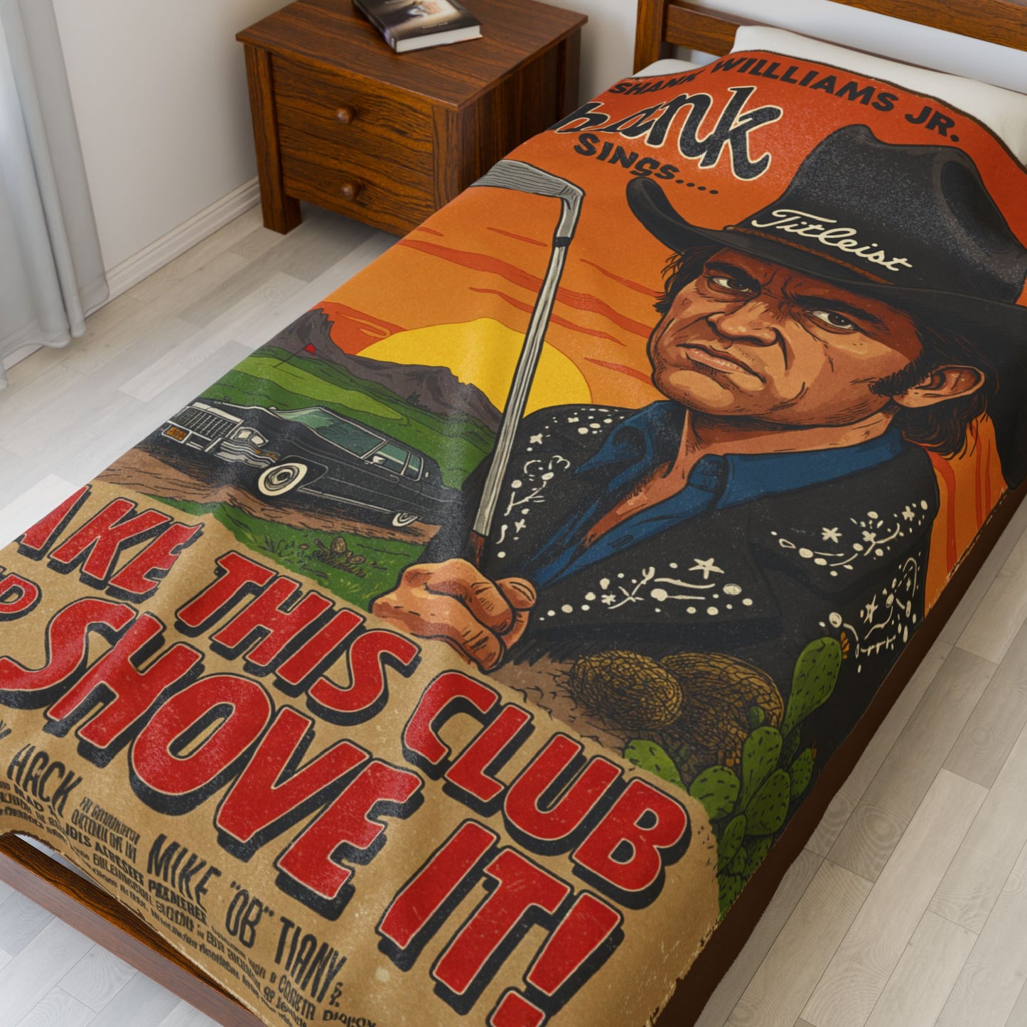 SHANK WILLIAMS JR. Plush Throw Blanket - TAKE THIS CLUB AND SHOVE IT!