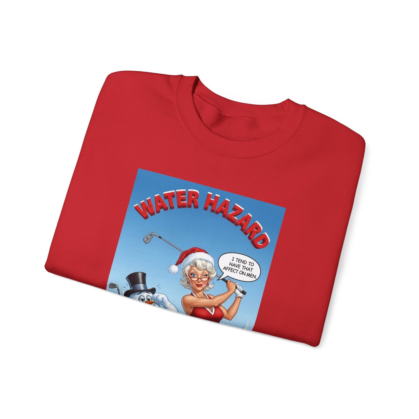 SANDRA CLAUS Christmas Golf Sweatshirt — "Water Hazard"