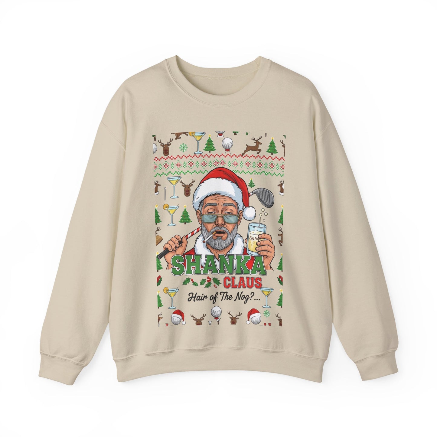 SHANKA CLAUS Ugly Christmas Sweatshirt – Hair of The Nog?..