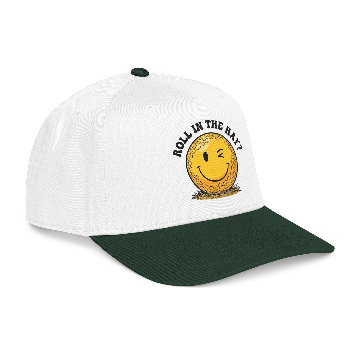 "Roll in the Hay?" Funny Golf Hat - It's a Golf Day Statement Headwear
