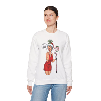 SANDRA CLAUS Christmas Sweatshirt — "Wanna Mistletoe Mulligan?.."