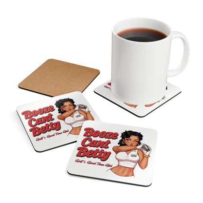 BOOZE CART BETTY Golf Coaster Set - GOLF'S GOOD TIME GIRL