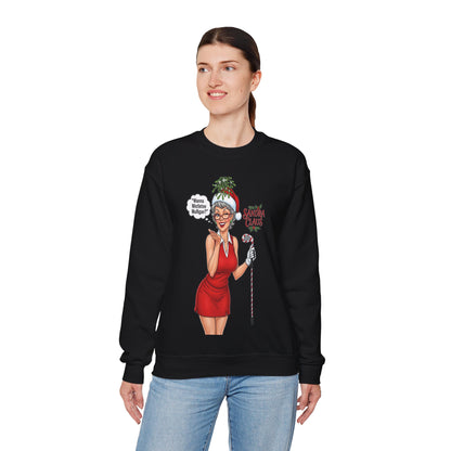 SANDRA CLAUS Christmas Sweatshirt — "Wanna Mistletoe Mulligan?.."