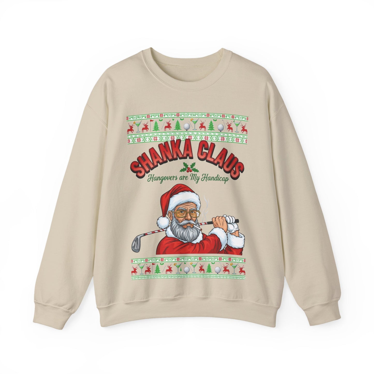 SHANKA CLAUS Ugly Christmas Sweatshirt - Hangovers are My Handicap