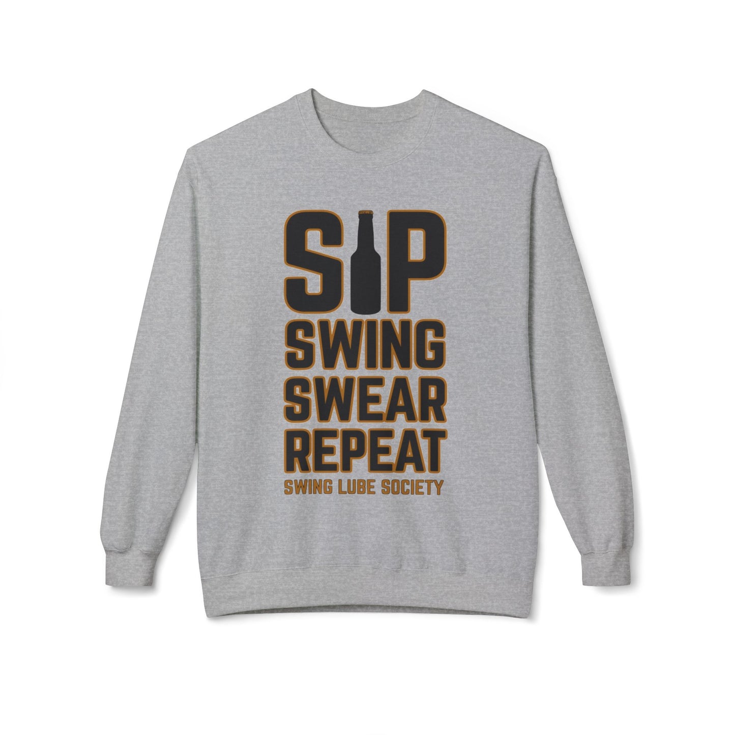 Sip Swing Swear Repeat Crewneck Sweatshirt - Swing Lube Society Signature Apparel