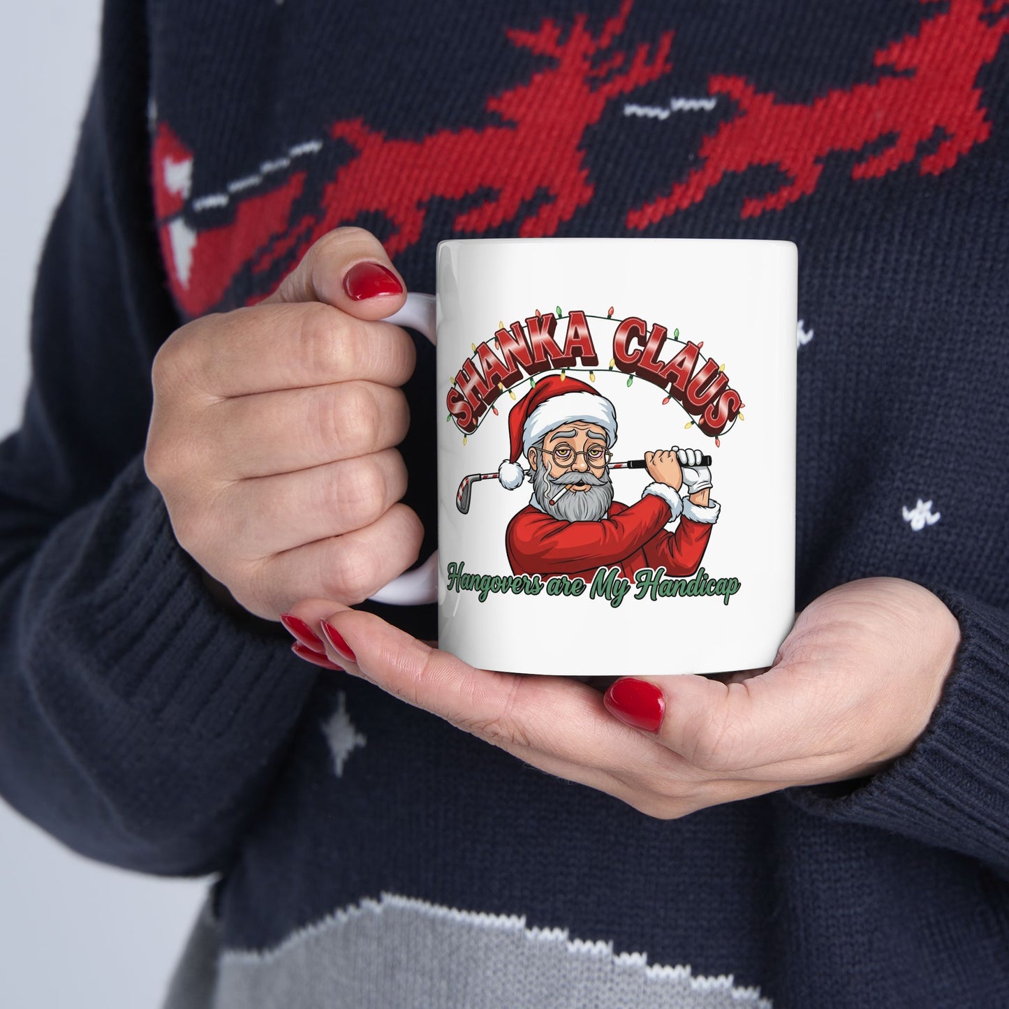 SHANKA CLAUS Holiday Mug - Hangovers are My Handicap