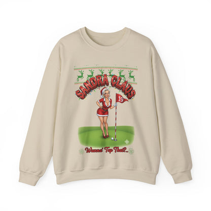 SANDRA CLAUS Ugly Golf Christmas Sweatshirt - Wanna' Tap That?..