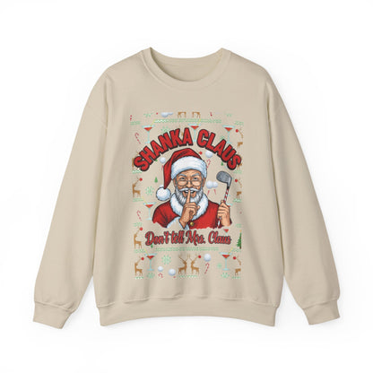SHANKA CLAUS Ugly Christmas Sweatshirt — "Don't Tell Mrs. Claus"