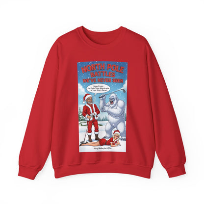 SHANKA CLAUS & SANDRA CLAUS Christmas Sweatshirt — "North Pole Battles"
