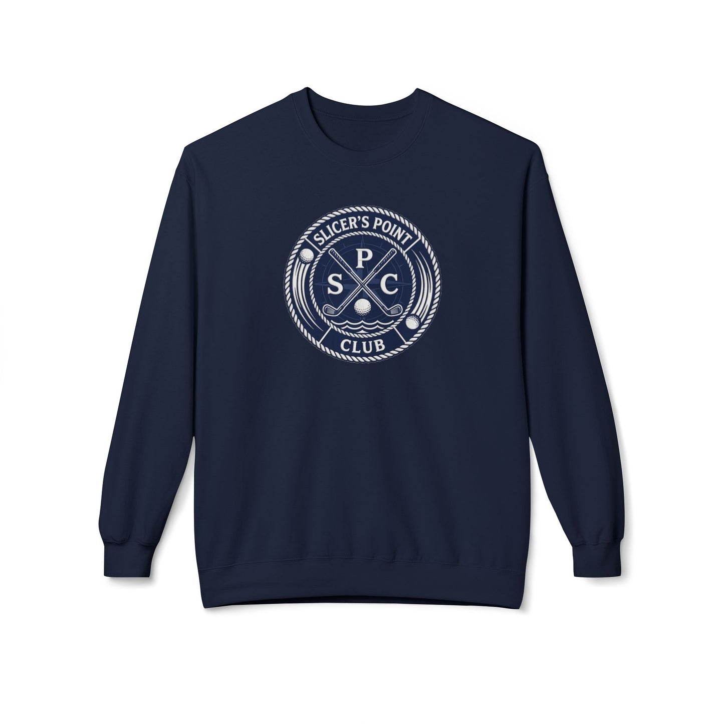 Slicer's Point Club Crewneck Sweatshirt — Fictional Fairways Signature Apparel