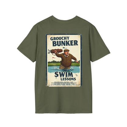 SWIM LESSONS T-Shirt - Starring GROUCHY BUNKER