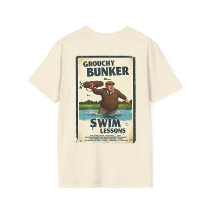 SWIM LESSONS T-Shirt - Starring GROUCHY BUNKER