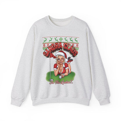 SANDRA CLAUS Ugly Christmas Sweatshirts - In The Leather?..
