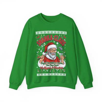 SHANKA CLAUS Ugly Christmas Sweatshirt - Forget The Milk & Cookies, This Claus Needs Mulligans & Martinis