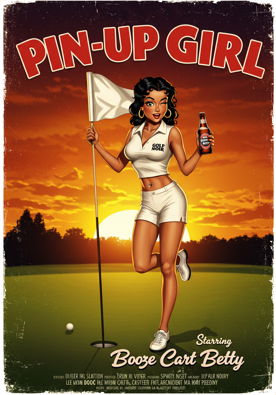 PIN-UP GIRL T-Shirt - Starring BOOZE CART BETTY