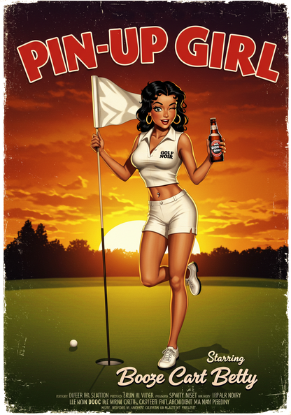 PIN-UP GIRL T-Shirt - Starring BOOZE CART BETTY