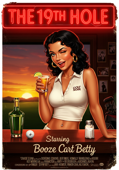 THE 19TH HOLE T-Shirt - Starring BOOZE CART BETTY
