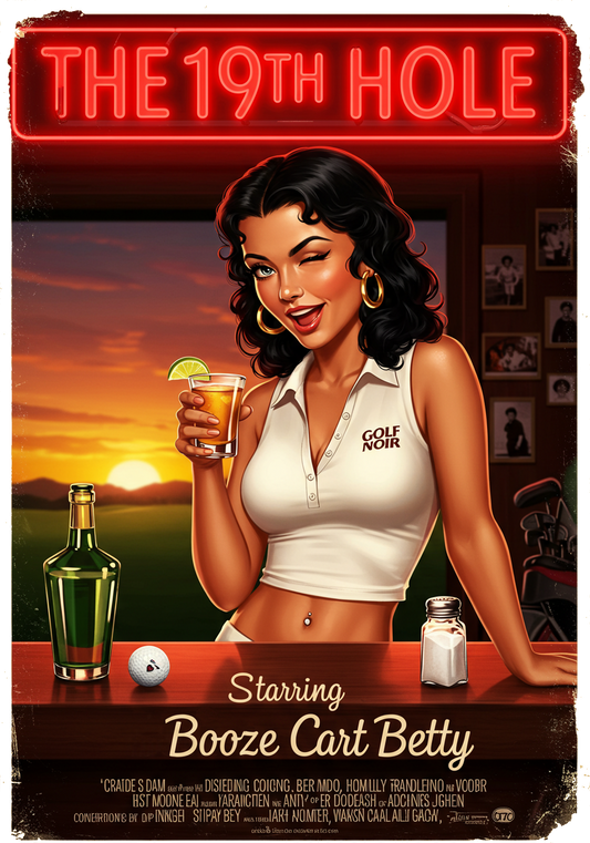 THE 19TH HOLE T-Shirt - Starring BOOZE CART BETTY