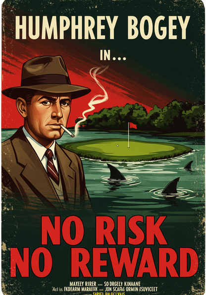 NO RISK NO REWARD T-Shirt - Starring HUMPHREY BOGEY