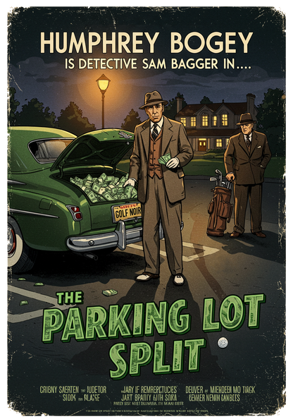 THE PARKING LOT SPLIT T-Shirt - Starring HUMPHREY BOGEY