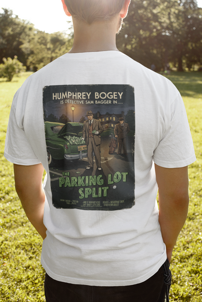 THE PARKING LOT SPLIT T-Shirt - Starring HUMPHREY BOGEY