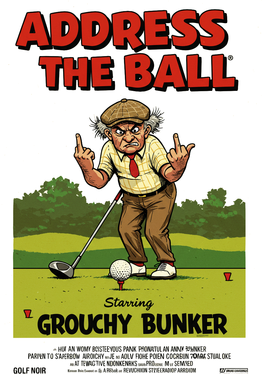 ADDRESS THE BALL T-Shirt - Starring GROUCHY BUNKER
