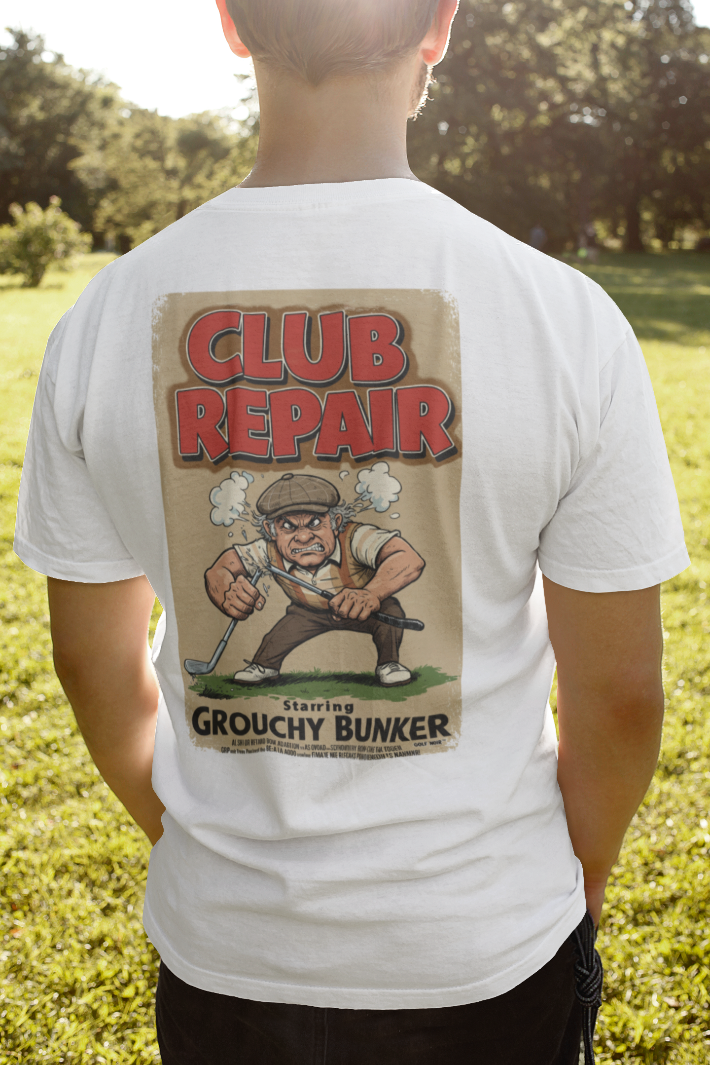 CLUB REPAIR T-Shirt - Starring GROUCHY BUNKER