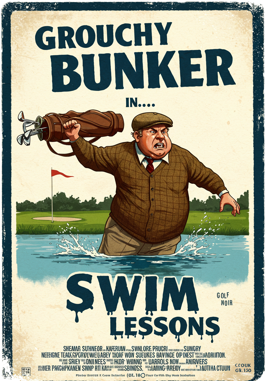 SWIM LESSONS T-Shirt - Starring GROUCHY BUNKER