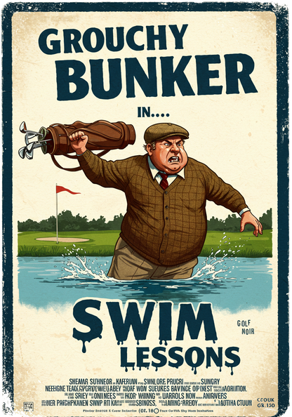 SWIM LESSONS T-Shirt - Starring GROUCHY BUNKER