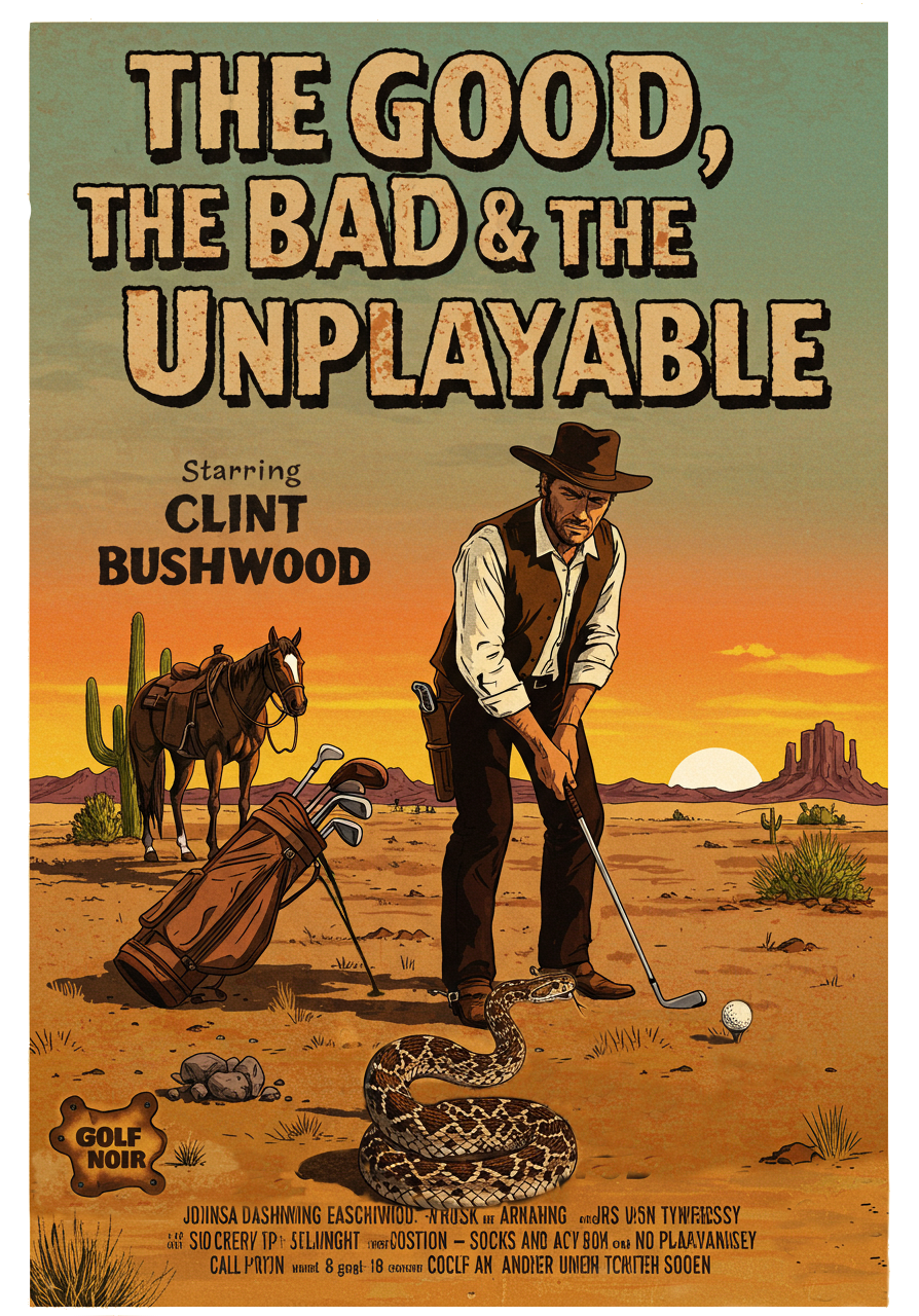THE GOOD, THE BAD, & THE UNPLAYABLE T-Shirt - Starring CLINT BUSHWOOD
