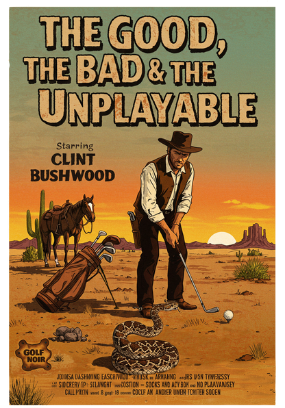 THE GOOD, THE BAD, & THE UNPLAYABLE T-Shirt - Starring CLINT BUSHWOOD