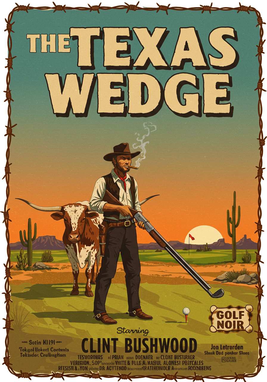 THE TEXAS WEDGE T-Shirt - Starring CLINT BUSHWOOD