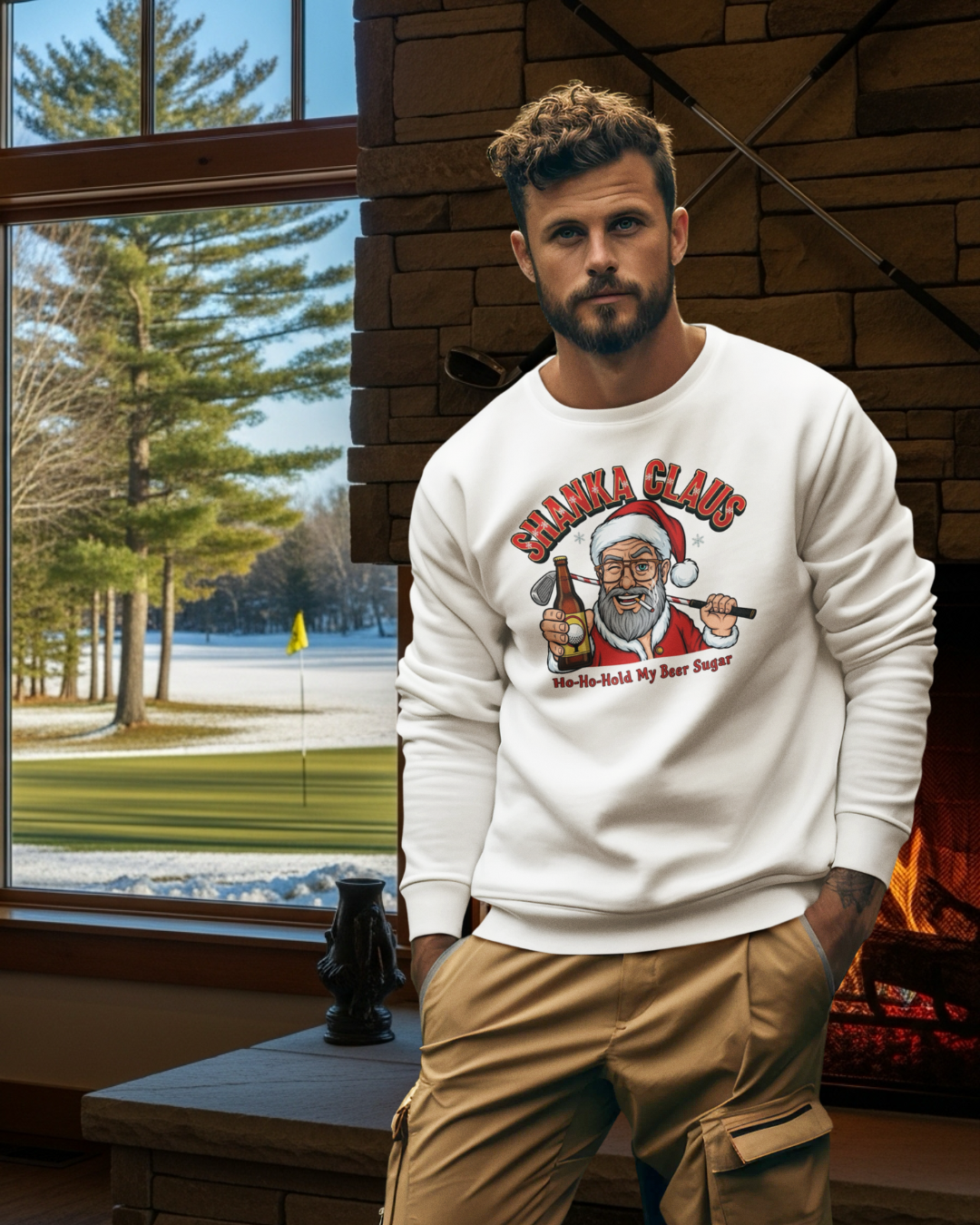 SHANKA CLAUS Crewneck Sweatshirt - Ho Ho Hold My Beer Sugar!