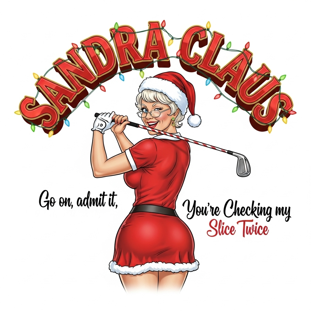 SANDRA CLAUS Christmas Sweatshirt - Go On, Admit It, You're Checking My Slice Twice