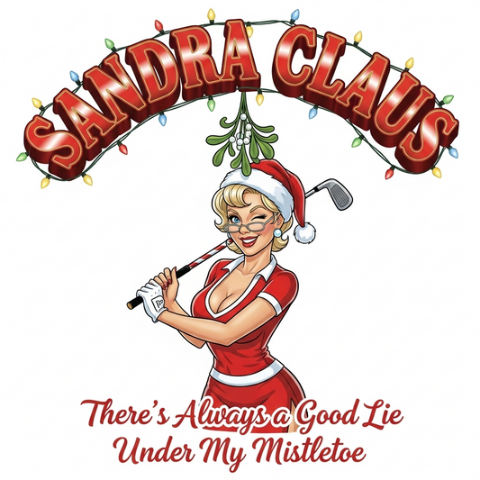 SANDRA CLAUS Christmas Sweatshirt - There's Always A Good Lie Under My Mistletoe