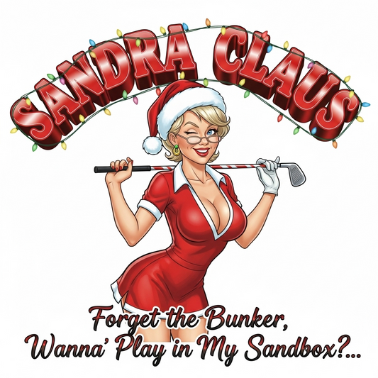 SANDRA CLAUS Christmas Sweatshirt - Forget the Bunker, Wanna Play in My Sandbox?..