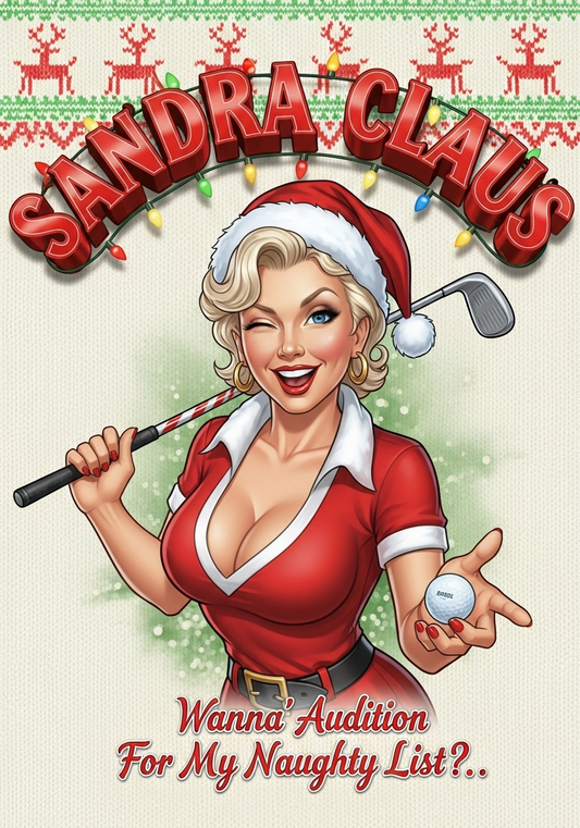 SANDRA CLAUS Ugly Christmas Sweatshirt — Wanna Audition For My Naughty List?..