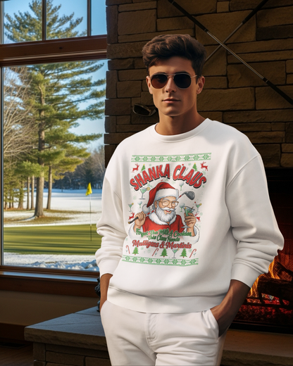 SHANKA CLAUS Ugly Christmas Sweatshirt - Forget The Milk & Cookies, This Claus Needs Mulligans & Martinis