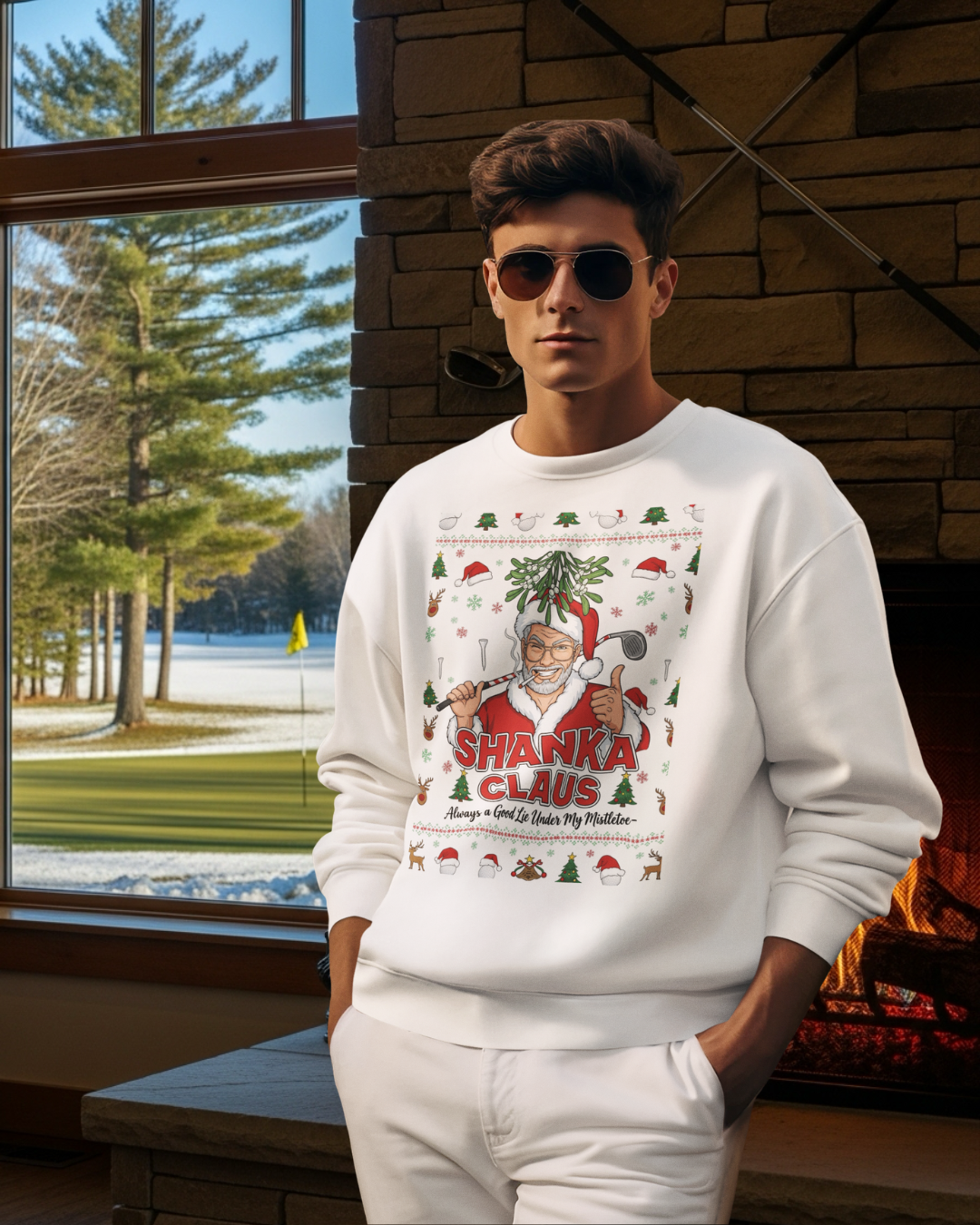 SHANKA CLAUS Ugly Christmas Sweatshirt – Always a Good Lie Under My Mistletoe