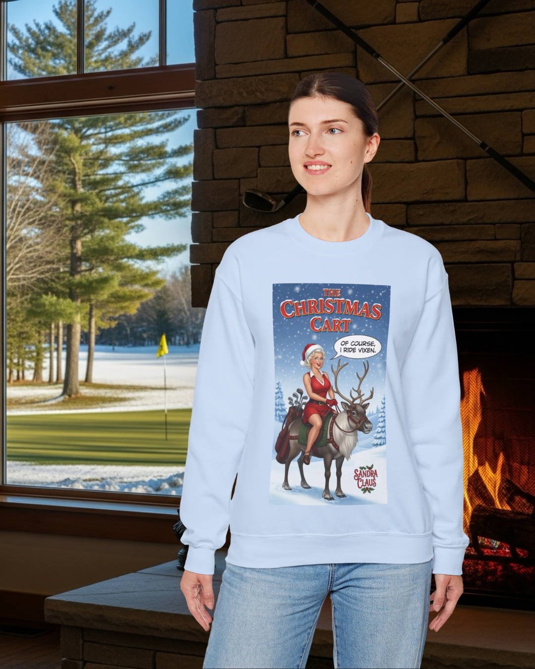Christmas Cart Crewneck Sweatshirt — A SANDRA CLAUS Design