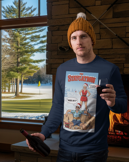 Staycation Crewneck Sweatshirt – A SHANKA CLAUS Design (“Where Am I?”)