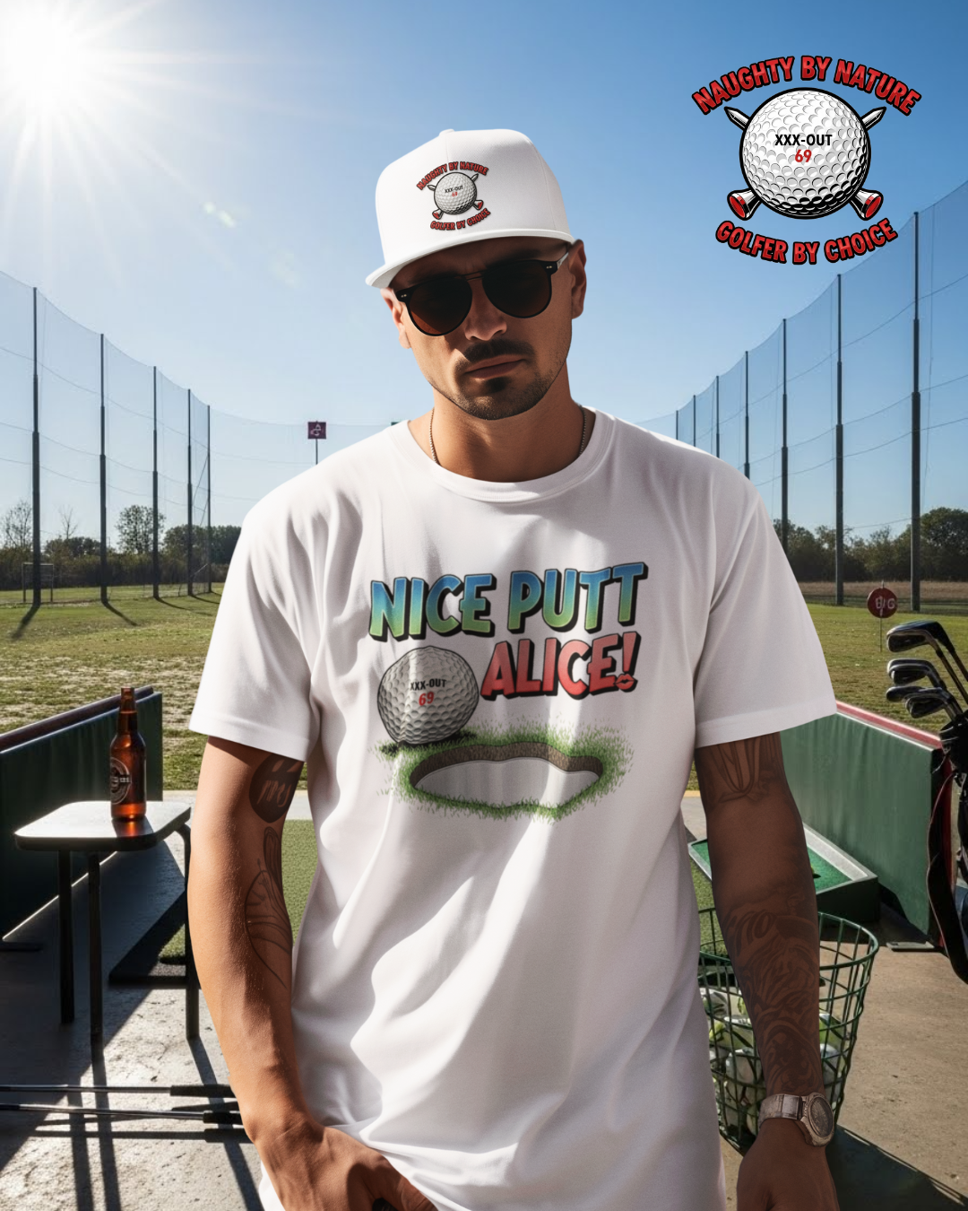 Nice Putt Alice! Golf T-Shirt - XXX-OUT Design - Signature Apparel
