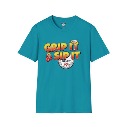 Grip It & Sip It T-Shirt - XXX-OUT 69 Design