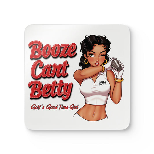 BOOZE CART BETTY Golf Coaster Set - GOLF'S GOOD TIME GIRL