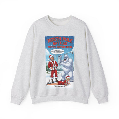 SHANKA CLAUS & SANDRA CLAUS Christmas Sweatshirt — "North Pole Battles"