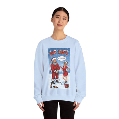Bad Santa Crewneck Sweatshirt — SHANKA CLAUS Christmas Sweater Design