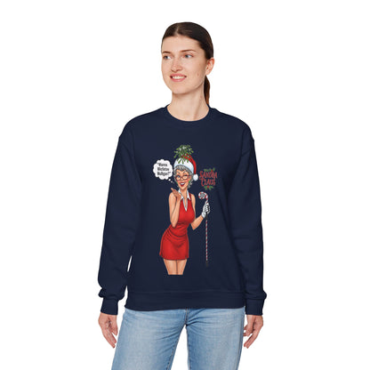 SANDRA CLAUS Christmas Sweatshirt — "Wanna Mistletoe Mulligan?.."