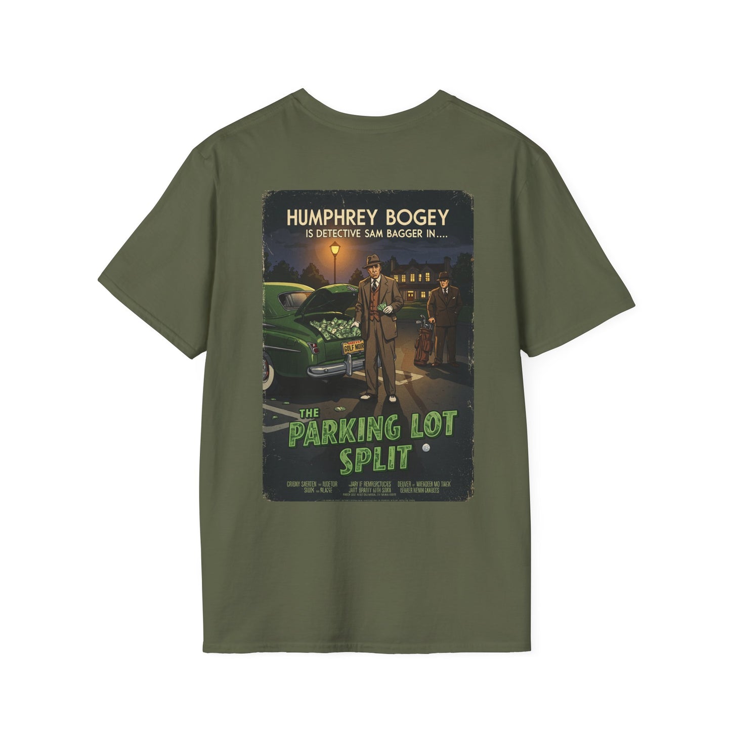 THE PARKING LOT SPLIT T-Shirt - Starring HUMPHREY BOGEY